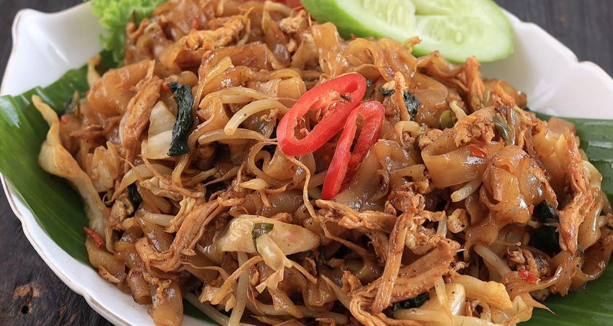Hidangan Pipih Kwetiau Sebuah Mi Di Asia