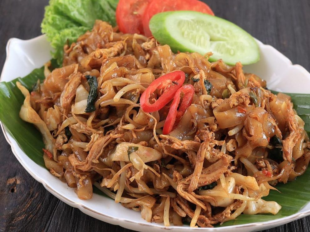 Hidangan Pipih Kwetiau Sebuah Mi Di Asia